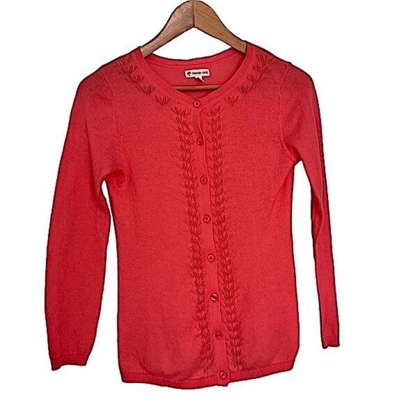 🌴 Tucker+Tate Spring Cardigan Sweater Coral Girls Large/14 - Picture 1 of 9